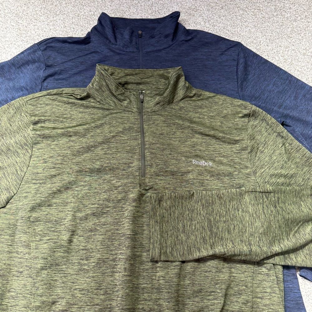 Men’s Reebok Olive and Navy Pullover Lightweight 1/4 Zip Jackets Size XL